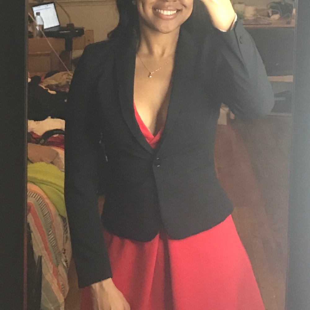 H&M Black Fitted Blazer Size 4
